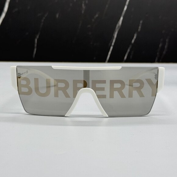 NEW BURBERRY BE4291 3007/H WHITE UNISEX SHIELD SUNGLASSES BURBERRY - Picture 4 of 12